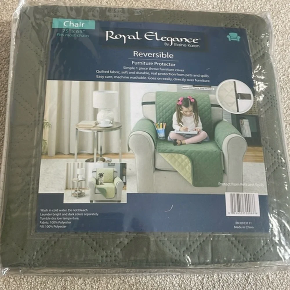 Reversible‎ Chair Furniture Protector Olive/Sage size 75”x65”
